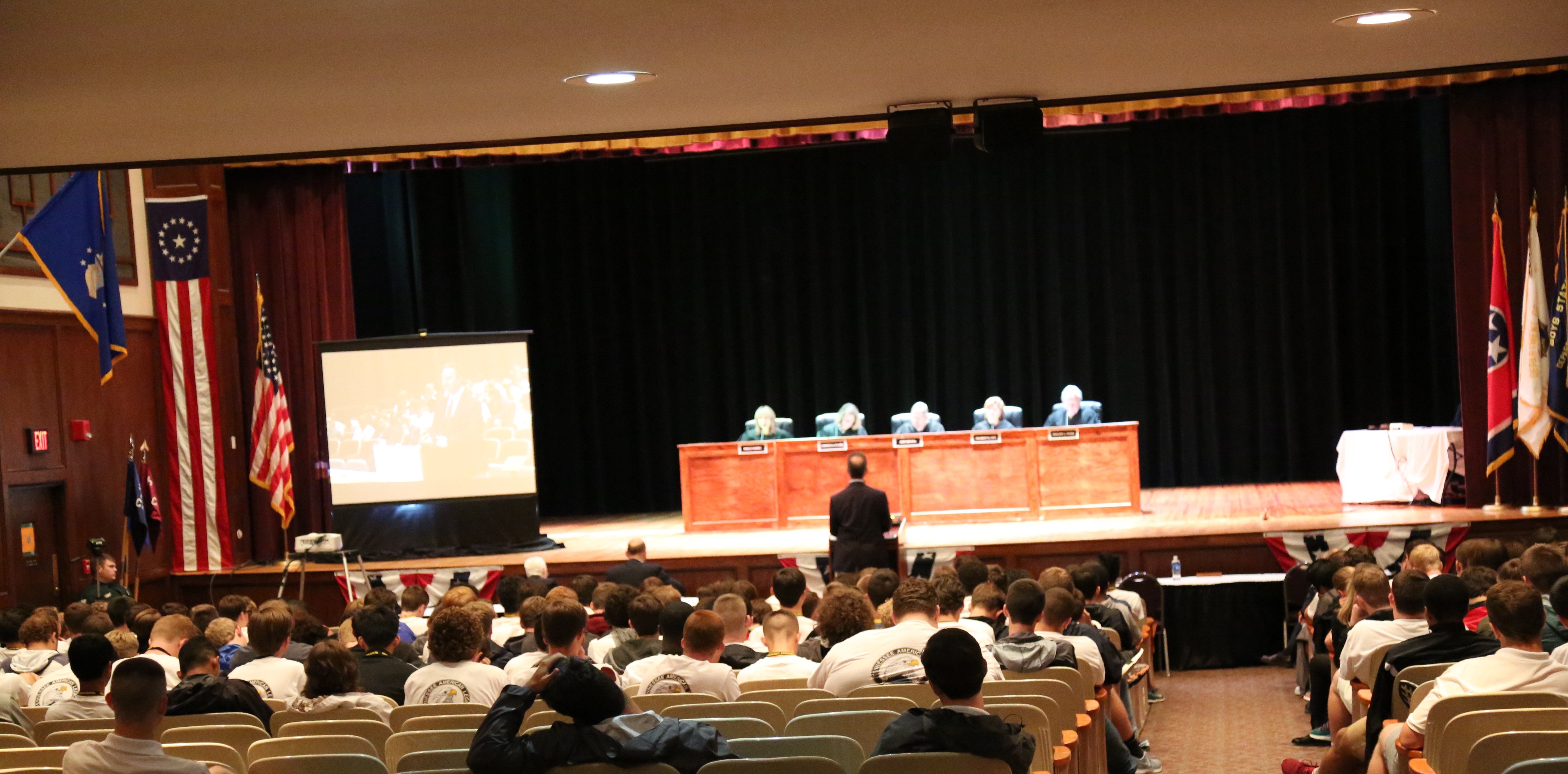 The Tennessee Supreme Court hears oral arguments at Tennessee Tech University in Cookeville before Boys State high school students.