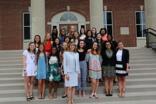 Justice Holly Kirby, along with Girls State participants