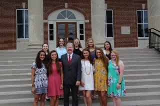 Justice Roger Page, along with Girls State participants