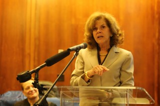 Chancellor Carol McCoy Speaks During Her Portrait Unveiling Ceremony at the Metropolitan Courthouse