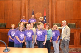 Knoxville court clerks with attorneys and Judge D. Kelly Thomas, Jr.