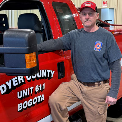 Chancellor Childress serves as a volunteer firefighter in Dyer County.