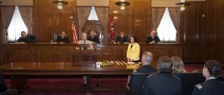 Judge George Paine presents each member of the TN Supreme Court with a gladius, a gift normally reserved only for retiring members of the Green Beret.