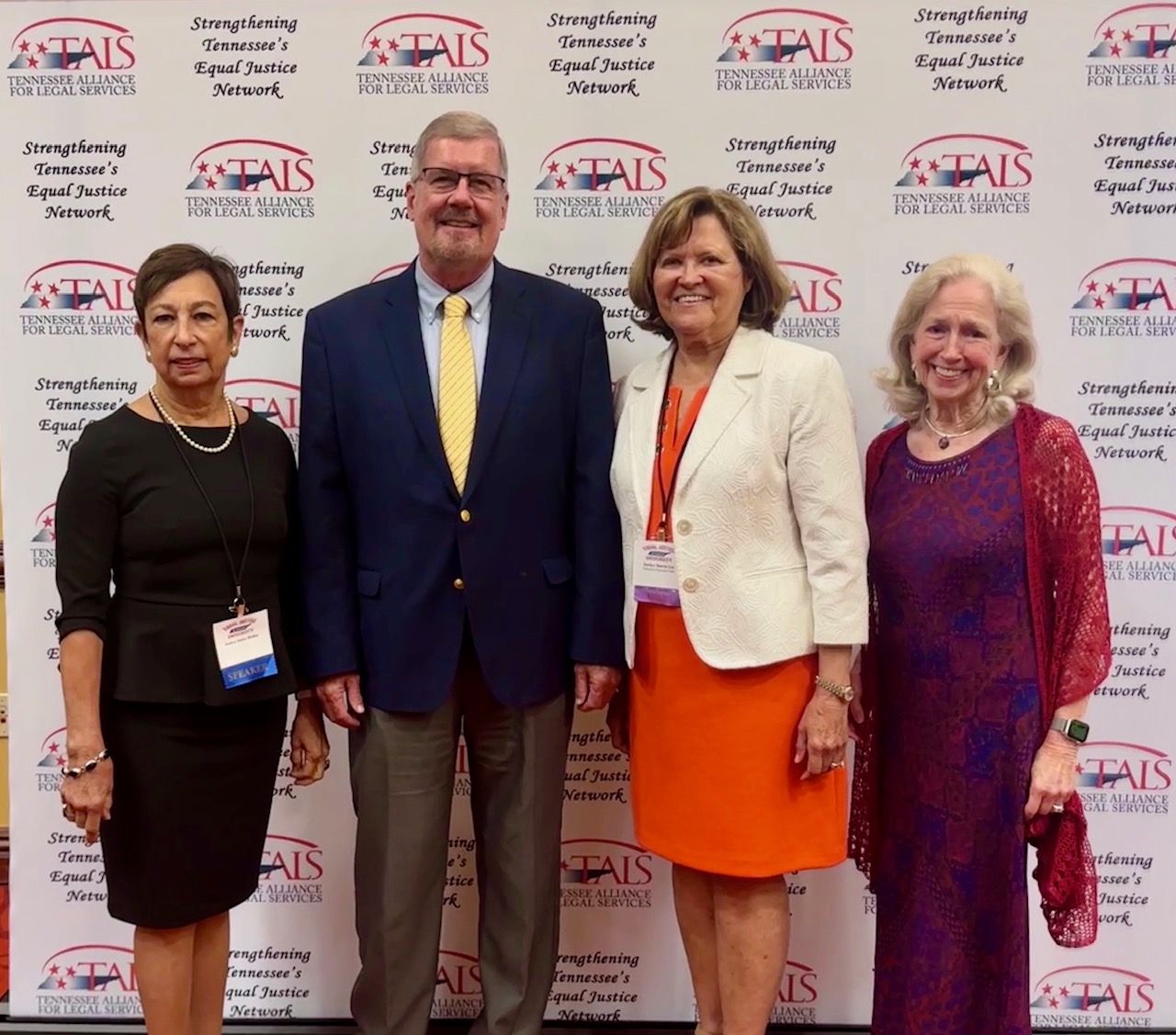 Retired Chief Justice Janice Holder, Justice Jeff Bivins, Justice Sharon Lee and Claire Drowota