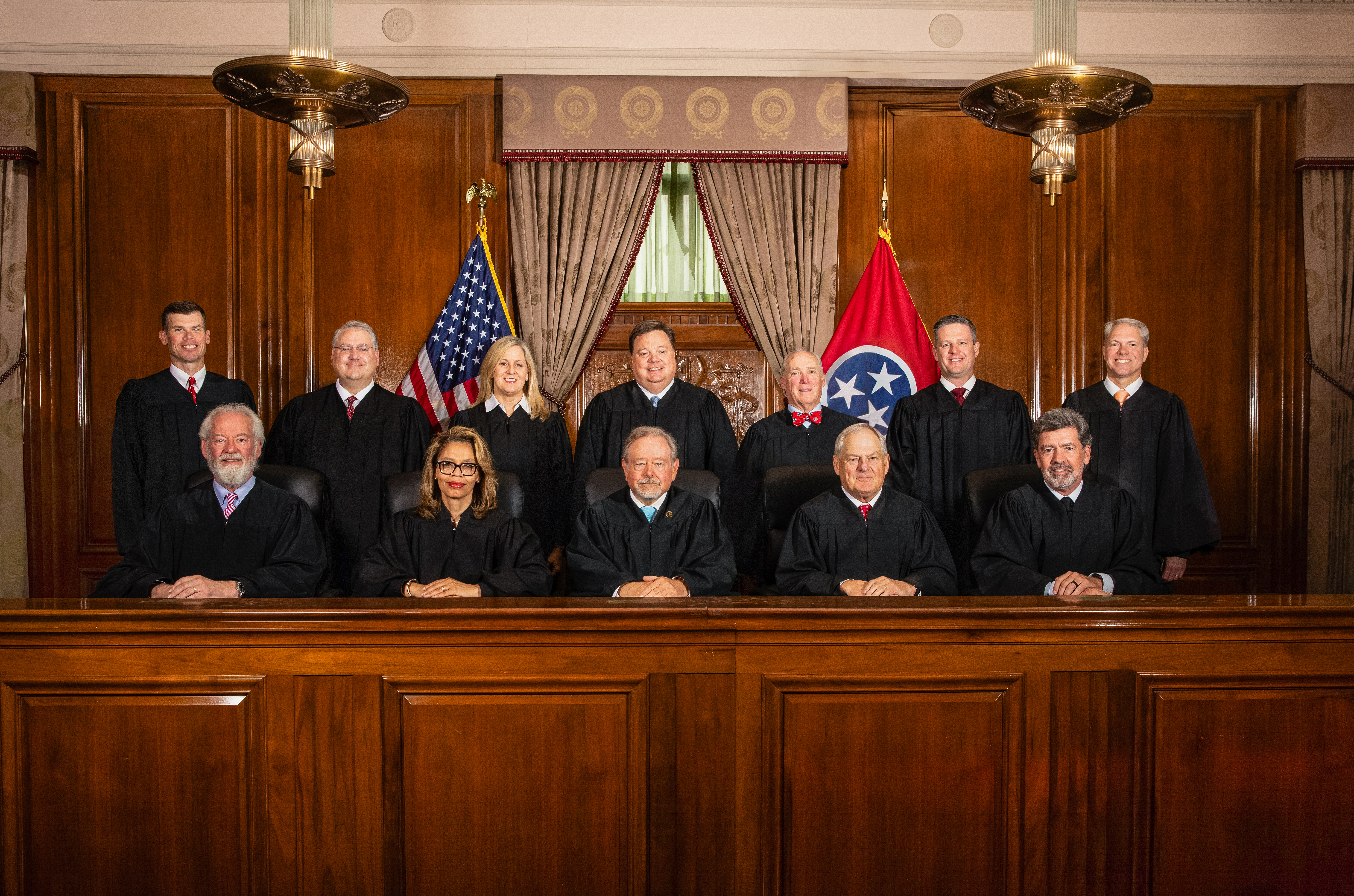 Back Row (L-R): Judge Matthew Wilson, Judge Tom Greenholtz, Judge Jill Bartee Ayers, Judge J. Ross Dyer, Judge John W. Campbell, Judge Kyle A. Hixson, Judge Steven W. Sword, Front Row (L-R): Judge Robert H. Montgomery, Judge Camille R. McMullen, Judge Robert W. Wedemeyer, Judge Robert L. Holloway, Jr., Judge Timothy L. Easter