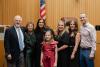 Family members join Judge Abbott for the ceremony