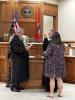 Judge Joshua Turnbow is sworn in by Dickson County Circuit Court Judge David D. Wolfe